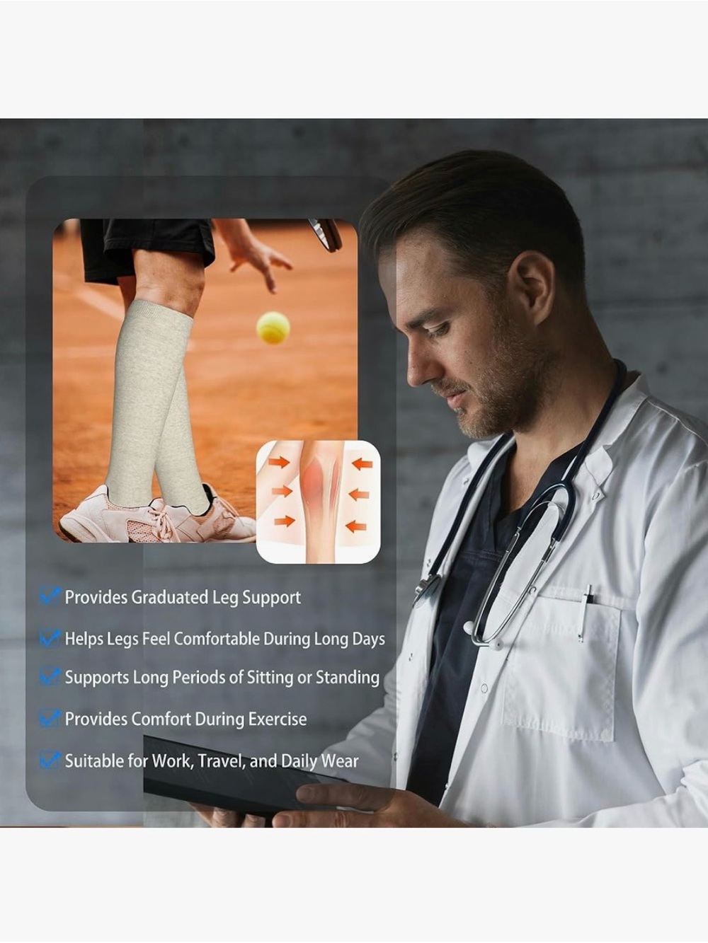 Levsox Compression Socks - Neutral 2-Pack - Picture 5 of 10